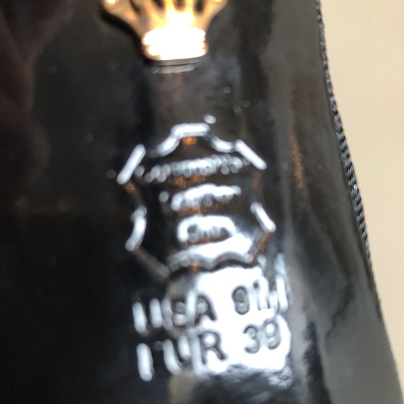 Black glittery sheer mesh open-toe sling-back dress shoes, size 8 - Picture 10 of 10